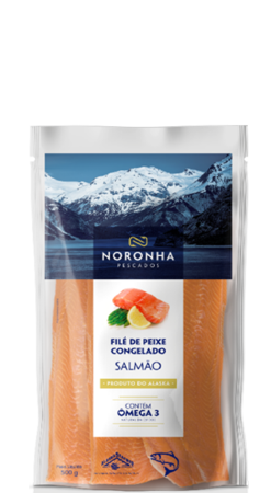 SALMÃO DO ALASKA FILÉ PORÇÃO COM PELE PCT 500g