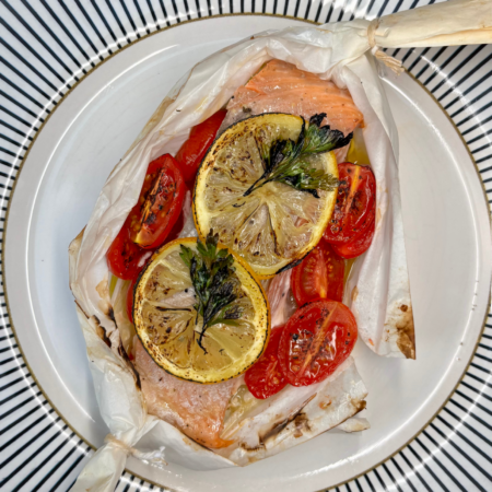 Salmão no papilote
